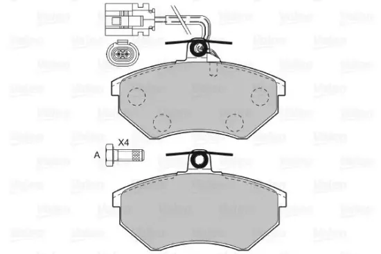 Bremsbelagsatz, Scheibenbremse Vorderachse VALEO 598484 Bild Bremsbelagsatz, Scheibenbremse Vorderachse VALEO 598484