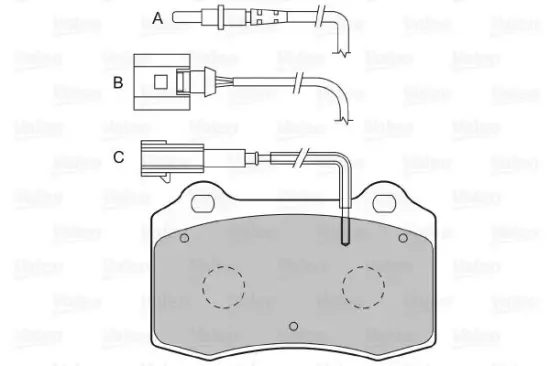 Bremsbelagsatz, Scheibenbremse Vorderachse Hinterachse VALEO 601422 Bild Bremsbelagsatz, Scheibenbremse Vorderachse Hinterachse VALEO 601422