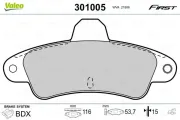 Bremsbelagsatz, Scheibenbremse Hinterachse VALEO 301005