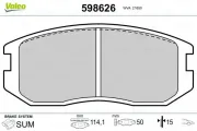 Bremsbelagsatz, Scheibenbremse Vorderachse VALEO 598626