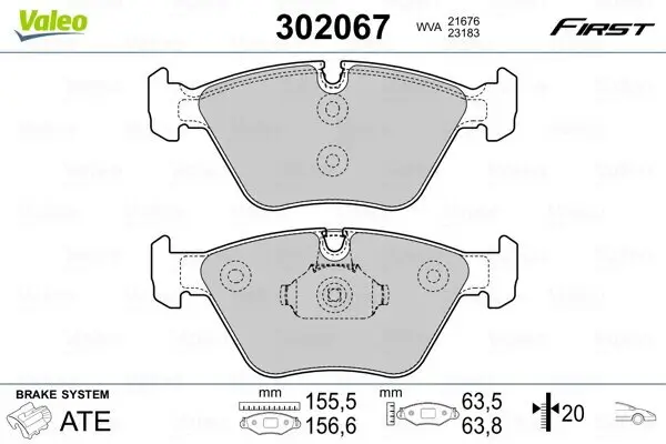 Bremsbelagsatz, Scheibenbremse VALEO 302067