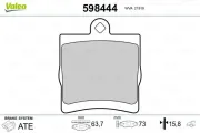 Bremsbelagsatz, Scheibenbremse Hinterachse VALEO 598444