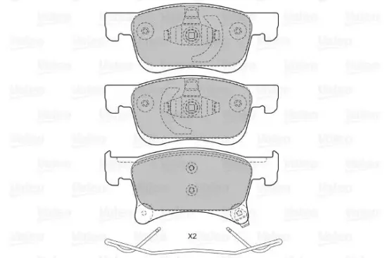 Bremsbelagsatz, Scheibenbremse Vorderachse VALEO 601469 Bild Bremsbelagsatz, Scheibenbremse Vorderachse VALEO 601469