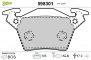 Bremsbelagsatz, Scheibenbremse Hinterachse VALEO 598301