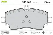 Bremsbelagsatz, Scheibenbremse Vorderachse VALEO 301549