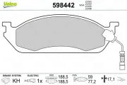 Bremsbelagsatz, Scheibenbremse Vorderachse VALEO 598442