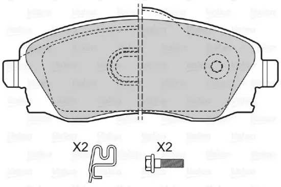 Bremsbelagsatz, Scheibenbremse Vorderachse VALEO 598456 Bild Bremsbelagsatz, Scheibenbremse Vorderachse VALEO 598456