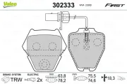 Bremsbelagsatz, Scheibenbremse VALEO 302333