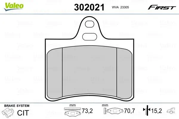 Bremsbelagsatz, Scheibenbremse VALEO 302021