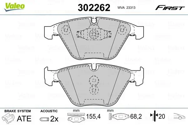 Bremsbelagsatz, Scheibenbremse VALEO 302262