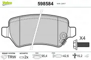 Bremsbelagsatz, Scheibenbremse VALEO 598584