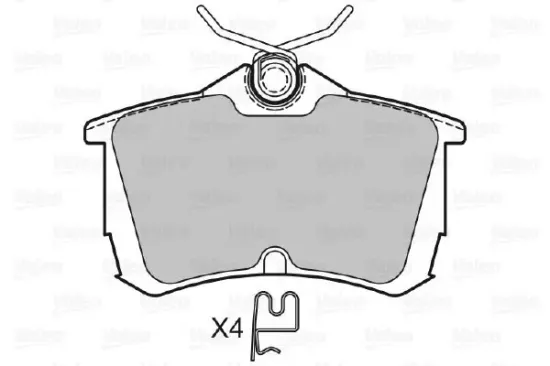 Bremsbelagsatz, Scheibenbremse Hinterachse VALEO 598758 Bild Bremsbelagsatz, Scheibenbremse Hinterachse VALEO 598758