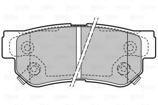 Bremsbelagsatz, Scheibenbremse Hinterachse VALEO 598748 Bild Bremsbelagsatz, Scheibenbremse Hinterachse VALEO 598748