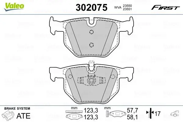 Bremsbelagsatz, Scheibenbremse VALEO 302075