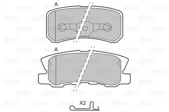 Bremsbelagsatz, Scheibenbremse Hinterachse VALEO 601321 Bild Bremsbelagsatz, Scheibenbremse Hinterachse VALEO 601321