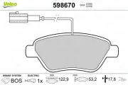 Bremsbelagsatz, Scheibenbremse Vorderachse VALEO 598670