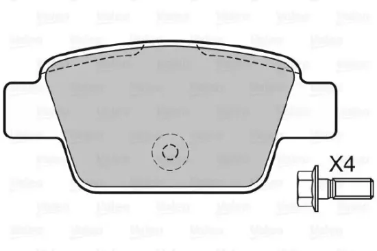 Bremsbelagsatz, Scheibenbremse Hinterachse VALEO 598633 Bild Bremsbelagsatz, Scheibenbremse Hinterachse VALEO 598633