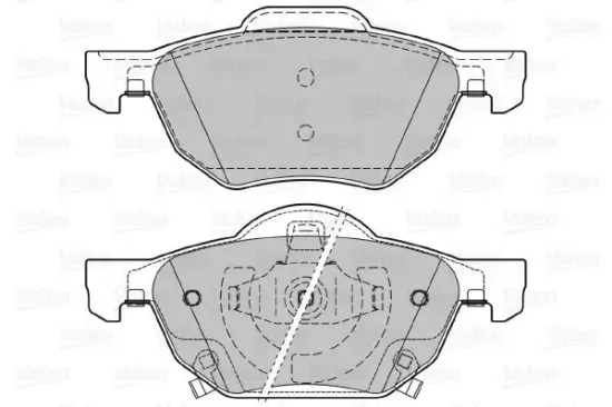 Bremsbelagsatz, Scheibenbremse Vorderachse VALEO 598824 Bild Bremsbelagsatz, Scheibenbremse Vorderachse VALEO 598824