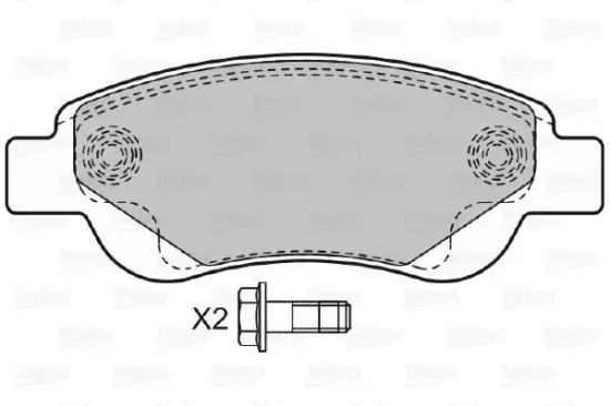 Bremsbelagsatz, Scheibenbremse Vorderachse VALEO 598718 Bild Bremsbelagsatz, Scheibenbremse Vorderachse VALEO 598718