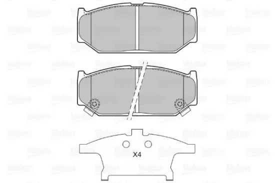Bremsbelagsatz, Scheibenbremse Vorderachse VALEO 601309 Bild Bremsbelagsatz, Scheibenbremse Vorderachse VALEO 601309