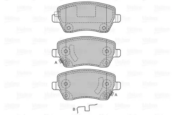 Bremsbelagsatz, Scheibenbremse Vorderachse VALEO 598847 Bild Bremsbelagsatz, Scheibenbremse Vorderachse VALEO 598847