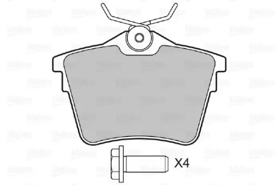 Bremsbelagsatz, Scheibenbremse Hinterachse VALEO 598664 Bild Bremsbelagsatz, Scheibenbremse Hinterachse VALEO 598664