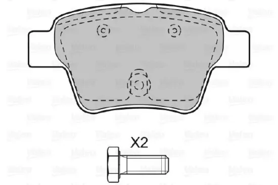 Bremsbelagsatz, Scheibenbremse Hinterachse VALEO 598702 Bild Bremsbelagsatz, Scheibenbremse Hinterachse VALEO 598702