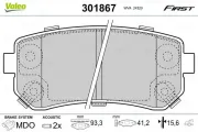 Bremsbelagsatz, Scheibenbremse Hinterachse VALEO 301867