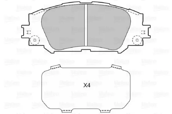 Bremsbelagsatz, Scheibenbremse Vorderachse VALEO 598943 Bild Bremsbelagsatz, Scheibenbremse Vorderachse VALEO 598943