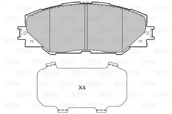 Bremsbelagsatz, Scheibenbremse Vorderachse VALEO 601037 Bild Bremsbelagsatz, Scheibenbremse Vorderachse VALEO 601037