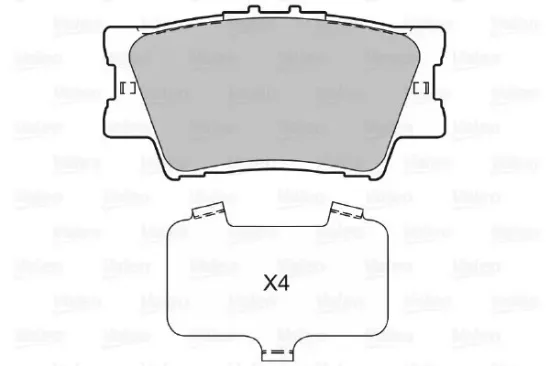 Bremsbelagsatz, Scheibenbremse Hinterachse VALEO 598819 Bild Bremsbelagsatz, Scheibenbremse Hinterachse VALEO 598819