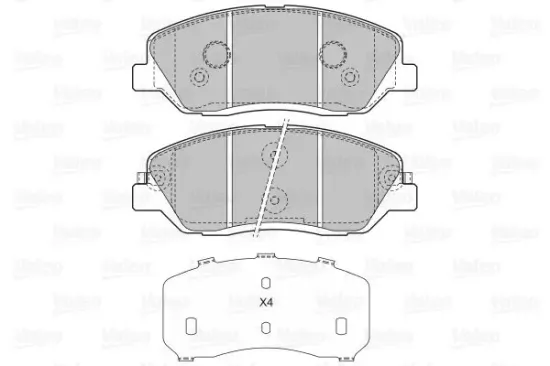 Bremsbelagsatz, Scheibenbremse Vorderachse VALEO 598937 Bild Bremsbelagsatz, Scheibenbremse Vorderachse VALEO 598937
