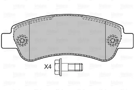 Bremsbelagsatz, Scheibenbremse Hinterachse VALEO 598892 Bild Bremsbelagsatz, Scheibenbremse Hinterachse VALEO 598892