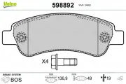 Bremsbelagsatz, Scheibenbremse VALEO 598892