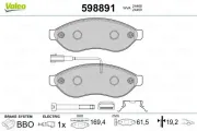 Bremsbelagsatz, Scheibenbremse VALEO 598891