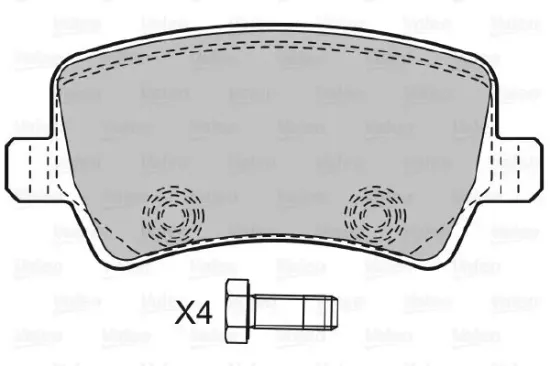 Bremsbelagsatz, Scheibenbremse Hinterachse VALEO 598928 Bild Bremsbelagsatz, Scheibenbremse Hinterachse VALEO 598928