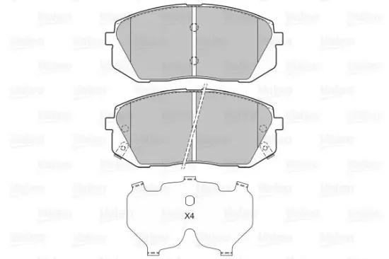 Bremsbelagsatz, Scheibenbremse Vorderachse VALEO 598934 Bild Bremsbelagsatz, Scheibenbremse Vorderachse VALEO 598934