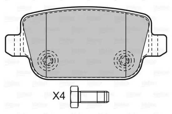 Bremsbelagsatz, Scheibenbremse Hinterachse VALEO 598935 Bild Bremsbelagsatz, Scheibenbremse Hinterachse VALEO 598935