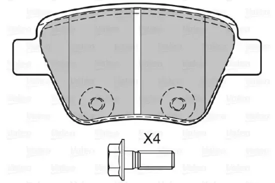 Bremsbelagsatz, Scheibenbremse Hinterachse VALEO 601137 Bild Bremsbelagsatz, Scheibenbremse Hinterachse VALEO 601137