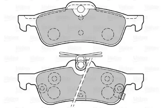 Bremsbelagsatz, Scheibenbremse Hinterachse VALEO 601486 Bild Bremsbelagsatz, Scheibenbremse Hinterachse VALEO 601486