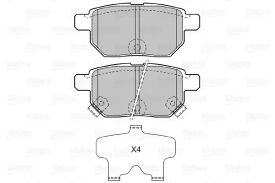 Bremsbelagsatz, Scheibenbremse Hinterachse VALEO 598933 Bild Bremsbelagsatz, Scheibenbremse Hinterachse VALEO 598933