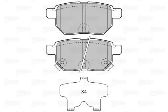 Bremsbelagsatz, Scheibenbremse Hinterachse VALEO 601132 Bild Bremsbelagsatz, Scheibenbremse Hinterachse VALEO 601132