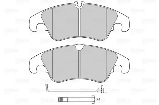 Bremsbelagsatz, Scheibenbremse Vorderachse VALEO 601342 Bild Bremsbelagsatz, Scheibenbremse Vorderachse VALEO 601342