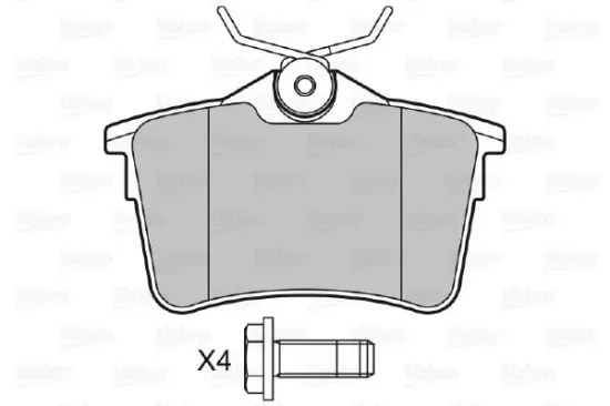 Bremsbelagsatz, Scheibenbremse Hinterachse VALEO 601042 Bild Bremsbelagsatz, Scheibenbremse Hinterachse VALEO 601042