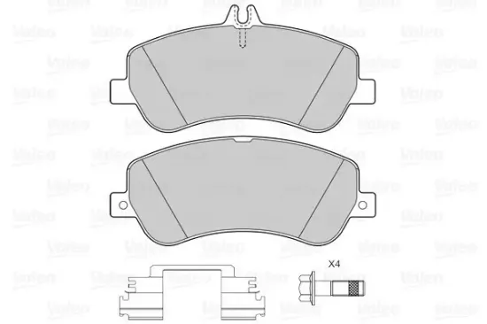 Bremsbelagsatz, Scheibenbremse Vorderachse VALEO 601389 Bild Bremsbelagsatz, Scheibenbremse Vorderachse VALEO 601389