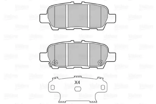 Bremsbelagsatz, Scheibenbremse Hinterachse VALEO 601331 Bild Bremsbelagsatz, Scheibenbremse Hinterachse VALEO 601331