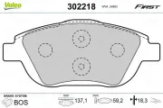 Bremsbelagsatz, Scheibenbremse VALEO 302218