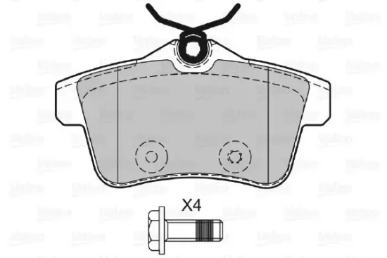 Bremsbelagsatz, Scheibenbremse Hinterachse VALEO 601061 Bild Bremsbelagsatz, Scheibenbremse Hinterachse VALEO 601061