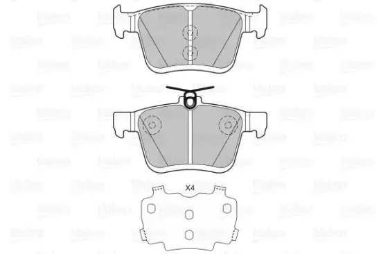 Bremsbelagsatz, Scheibenbremse Hinterachse VALEO 601329 Bild Bremsbelagsatz, Scheibenbremse Hinterachse VALEO 601329