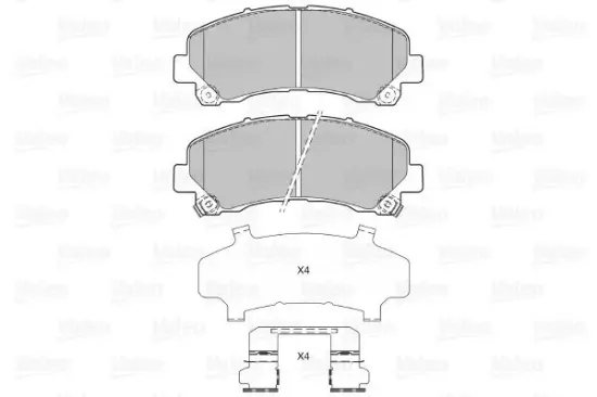 Bremsbelagsatz, Scheibenbremse Vorderachse VALEO 601332 Bild Bremsbelagsatz, Scheibenbremse Vorderachse VALEO 601332